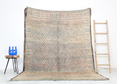 Hennuba Vintage Moroccan Rug  6'7" x 8'9" Hennuba Vintage Moroccan Rug  6'7" x 8'9"