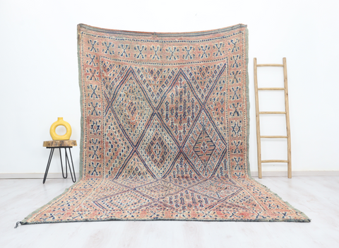 Tillelt Vintage Moroccan Rug  6'7" x 11'2"