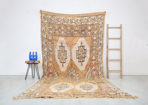 Tadjra  Vintage Moroccan Rug  5'6" x12'8"