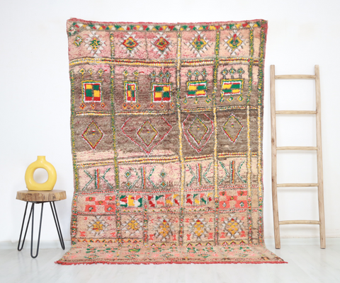 Azenzar Vintage Moroccan Rug  5'1" x7'6"
