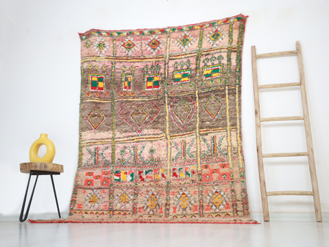 Azenzar Vintage Moroccan Rug  5'1" x7'6"