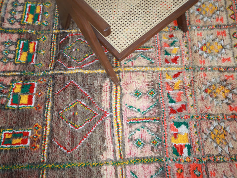 Azenzar Vintage Moroccan Rug  5'1" x7'6"