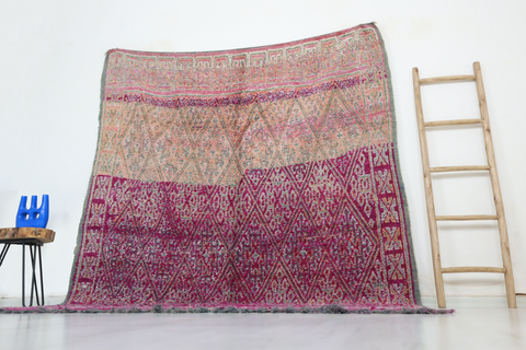 Asirem Vintage Moroccan Rug  6'9" x8'7"
