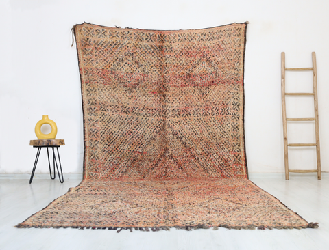 Asmawen  Vintage Moroccan Rug  6'3" x12'5"