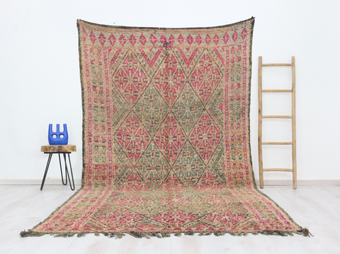 Yazal Vintage Moroccan Rug  6'4" x11'3"