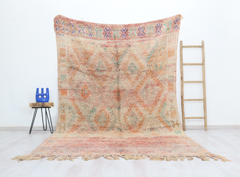 Amzagh Vintage Moroccan Rug 6'3" x10'3"