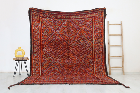 Isemkan Vintage Moroccan Rug  6'5" x9'6"