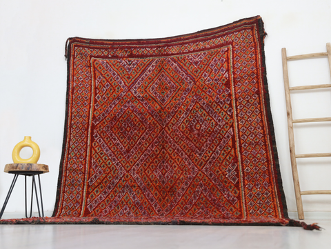 Isemkan Vintage Moroccan Rug  6'5" x9'6"