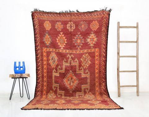 Azawal Vintage Moroccan Rug  5'3" x 9'8"