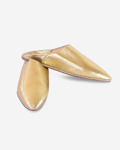 Moroccan Gold Pointed Women Babouche